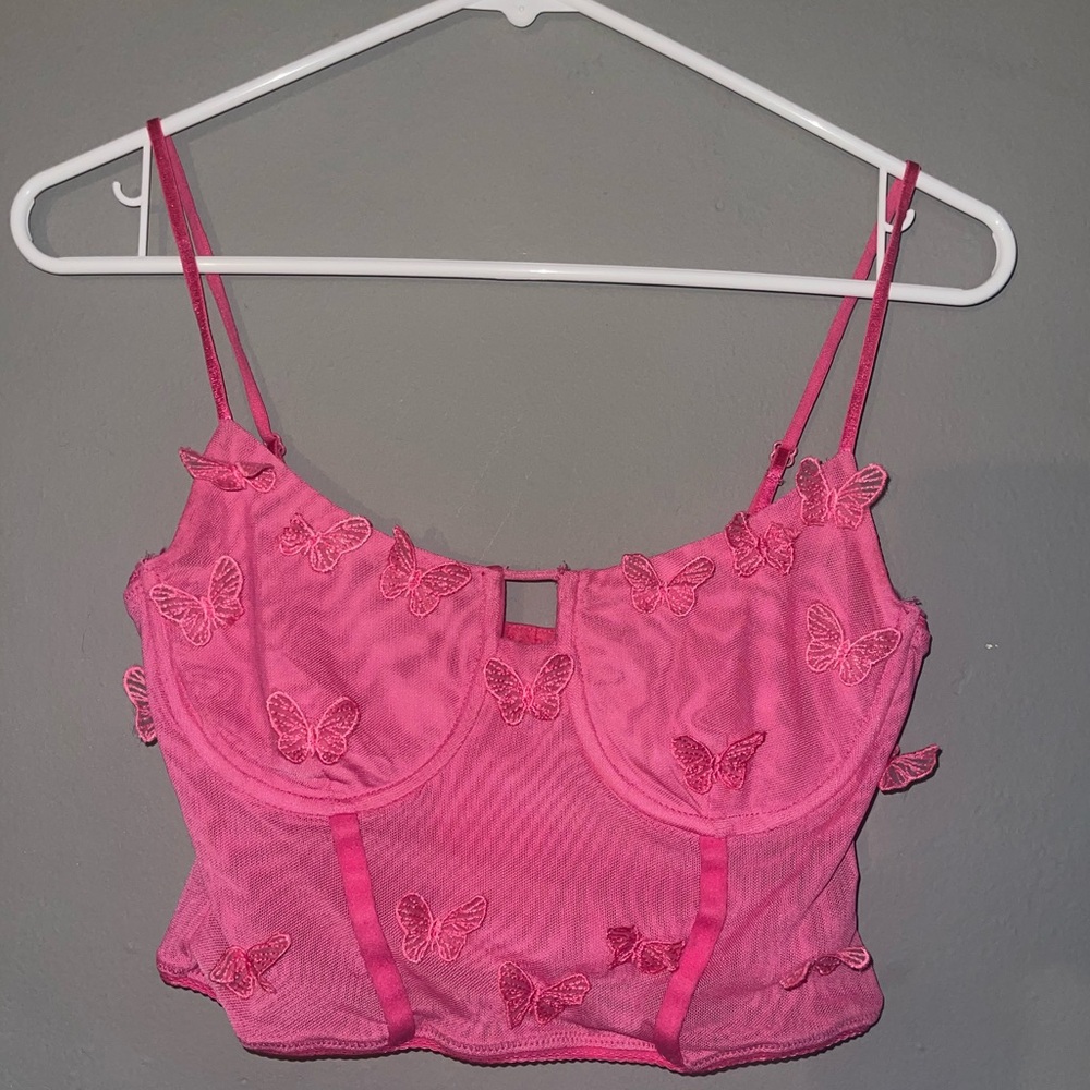 Windsor Pink Mesh Butterfly Bustier – Worn Once! 🦋